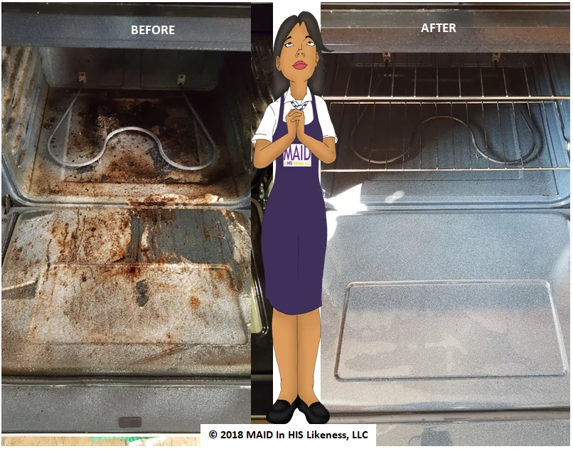 Oven interior before and after — MAID In HIS Likeness original work archive