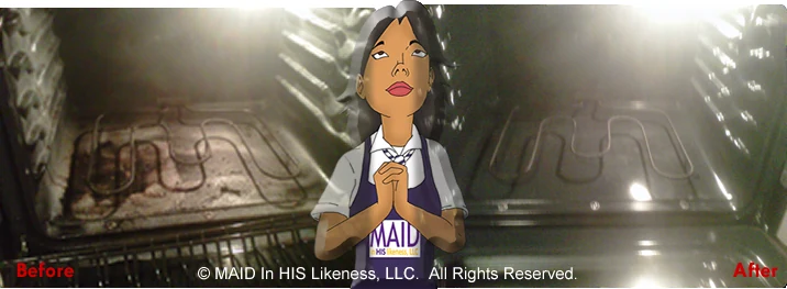 Oven door before and after — MAID In HIS Likeness original work archive